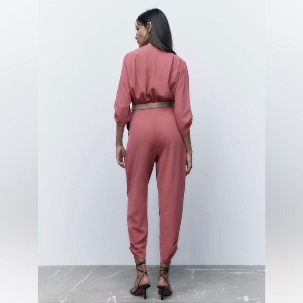 NWT Zara Crossover Wrap Jumpsuit - Picture 3 of 9